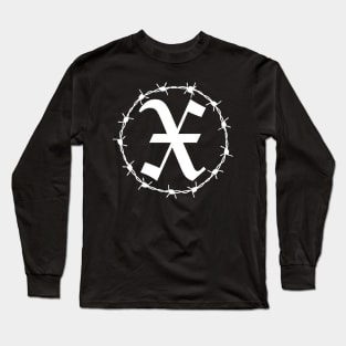 X Cross Saint Andrew Barbed Wire Gothic Long Sleeve T-Shirt